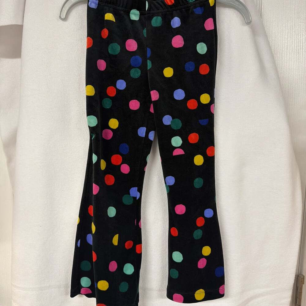 Hanna Andersson 110 velour polka dot flare pants